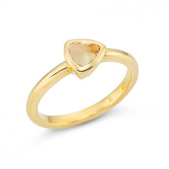 Ring Triangle Vergoldet Citrin 