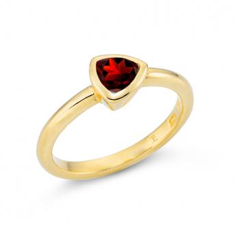 Ring Triangle Vergoldet Granat 