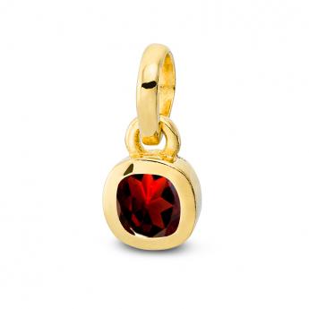 Cocktail Pendant Square Mini Garnet Goldplated 