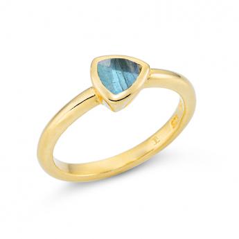 Ring Triangle Vergoldet Labradorith 