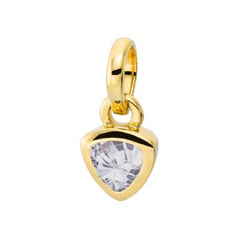 Cocktail Pendant Triangle Zirconia Goldplated 