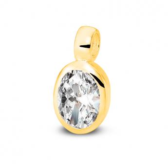 Cocktail Pendant Oval  Mini Goldplated Zirkonia 
