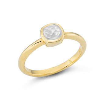 Ring Square Mini Zirkonia Vergoldet 