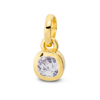 Cocktail Pendant Square Mini Zirconia Goldplated 