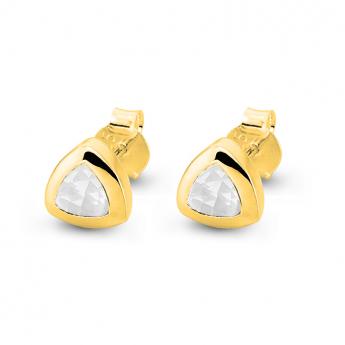 Studs Triangle Zirconia Goldplated 