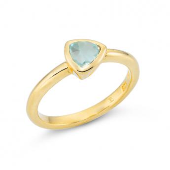 Ring Triangle Vergoldet Green Quarz 
