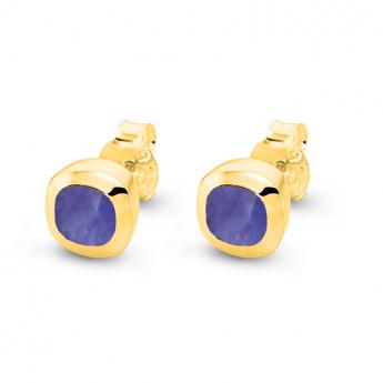 Studs Square Mini Lapis Goldplated 