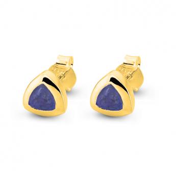 Studs Triangle Lapis Goldplated 