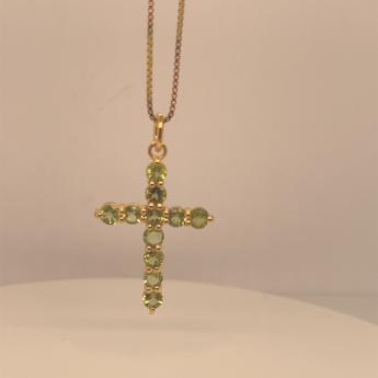 Steinkreuz  Peridot Vergoldet 