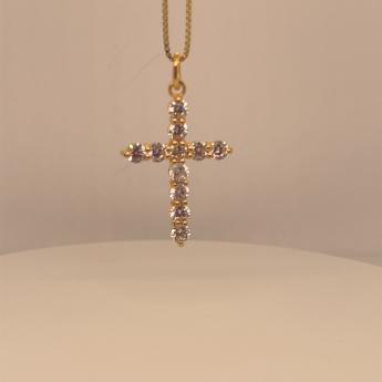 Steinkreuz  Zirkonia Vergoldet 