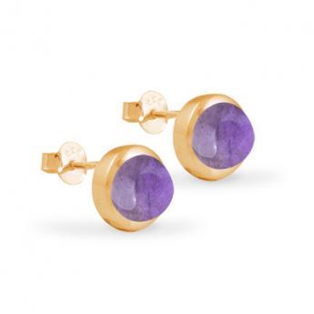 Cocktail Ohrstecker Basic Amethyst Vergoldet 