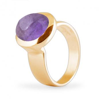 Cocktail Ring Basic Amethyst Goldplated 
