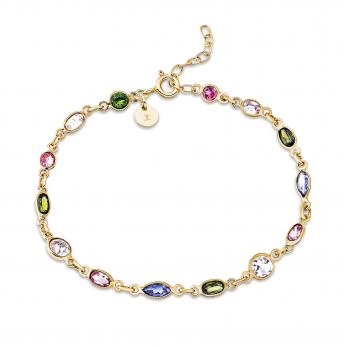 Bracelet Multi Turmalin Vergoldet 