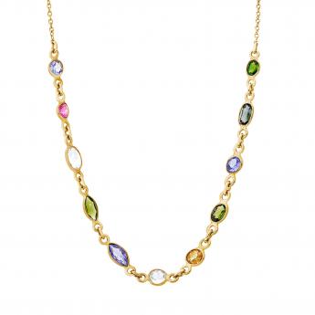 Collier Multi Turmalin Goldplated 