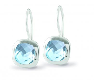 Cocktail Earring Square Blautopas 