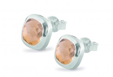 Cocktail Ohrstecker Square Citrine 