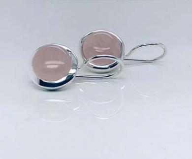 Cocktail Ohrhänger Rosenquarz 