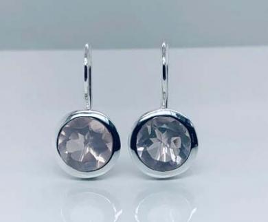 Cocktail Ohrhänger Rosenquarz 