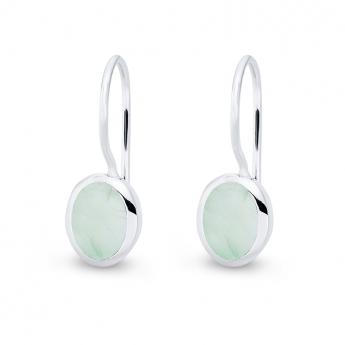 Cocktail Earring Oval  Aqua Chalcedon 