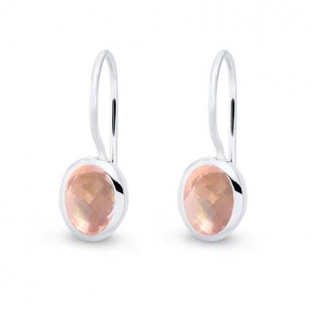 Cocktail Earring Oval Rosenquarz 