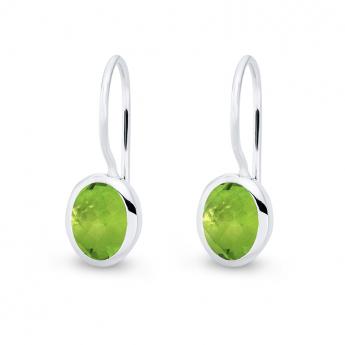 Cocktail Earring Oval Peridotquarz 