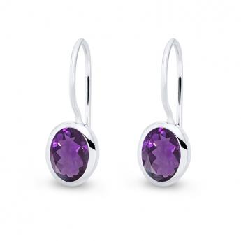 Cocktail Earring Oval Amethyst 