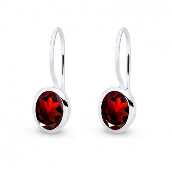 Cocktail Earring Oval Granat 