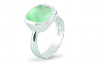 Cocktail Ring Square Aqua Chalcedon 