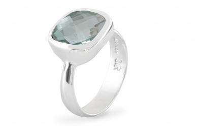 Cocktail Ring Square Grünquarz 