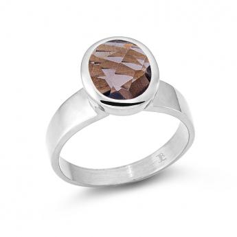 Cocktail Ring Oval Smoky Quartz 