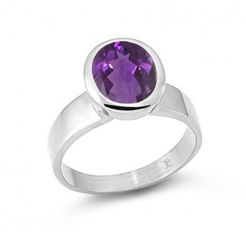 Cocktail Ring Oval Amethyst 