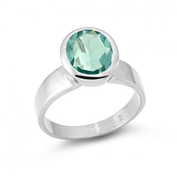 Cocktail Ring Oval Green Quartz 