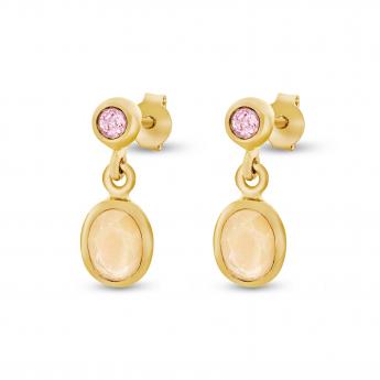 Studs Lunaria Rosenquarz 