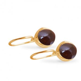 Cocktail Earring Basic Garnet Goldplated 