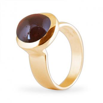 Cocktail Ring Basic Garnet Goldplated 