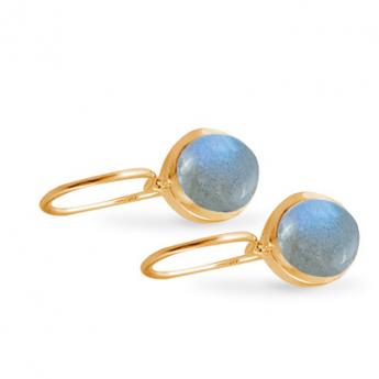 Cocktail Earring Basic Labradorite Goldplated 