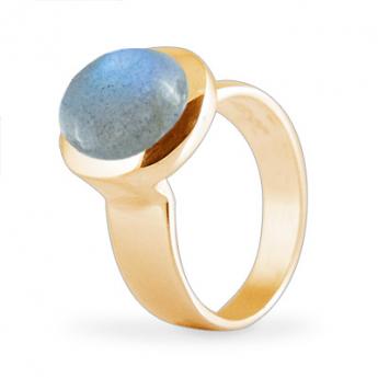 Cocktail Ring Basic Labradorith Vergoldet 