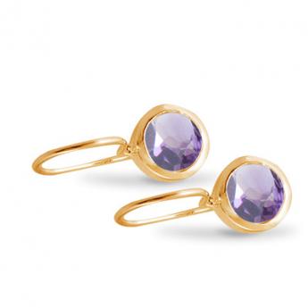 Cocktail Ohrhänger Basic Amethyst Vergoldet 