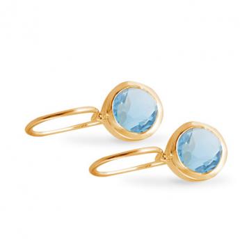 Cocktail Earring Basic Blue Topaz Goldplated 