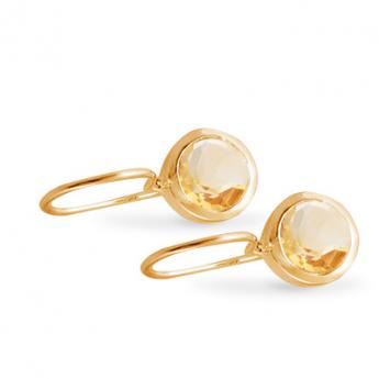 Cocktail Earring Basic Citrine Goldplated 