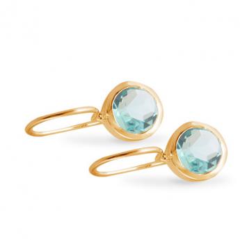 Cocktail Earring Basic Green Quartz Goldplated 