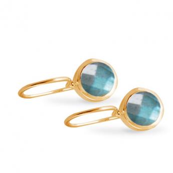Cocktail Earring Basic Labradorite Goldplated 