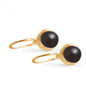 Cocktail Earring Basic Onyx Goldplated 