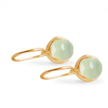Cocktail Earring Basic Prehnite Goldplated 