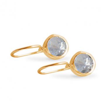 Cocktail Earring Basic Zirconia Goldplated 