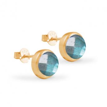 Cocktail Ohrstecker Basic Labradorit Vergoldet 