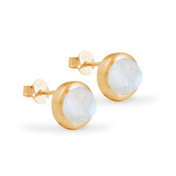 Cocktail Ohrstecker Basic Mondstein Vergoldet 