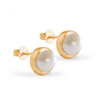 Cocktail Ohrstecker Basic Perle Vergoldet 