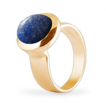 Cocktail Ring Basic Lapislazuli Vergoldet 