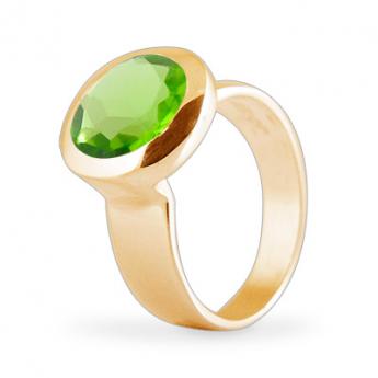 Cocktail Ring Basic Peridot Vergoldet 